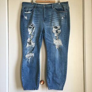 NWOT Judy Blue Distressed High Waist Blue Jeans